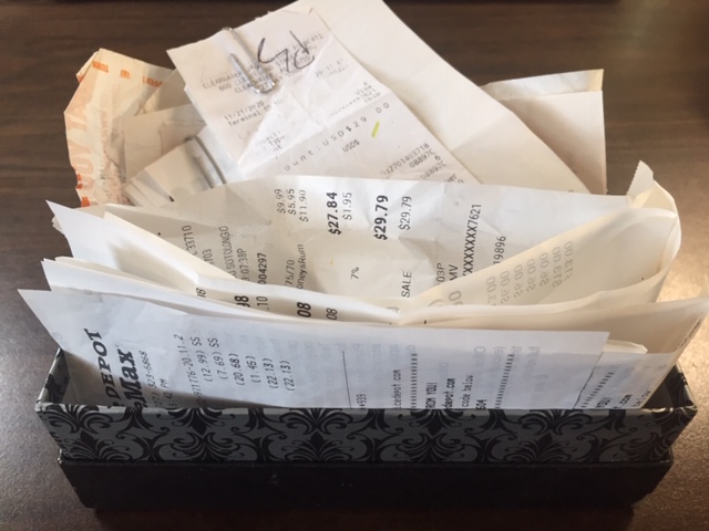 shoe box receipts